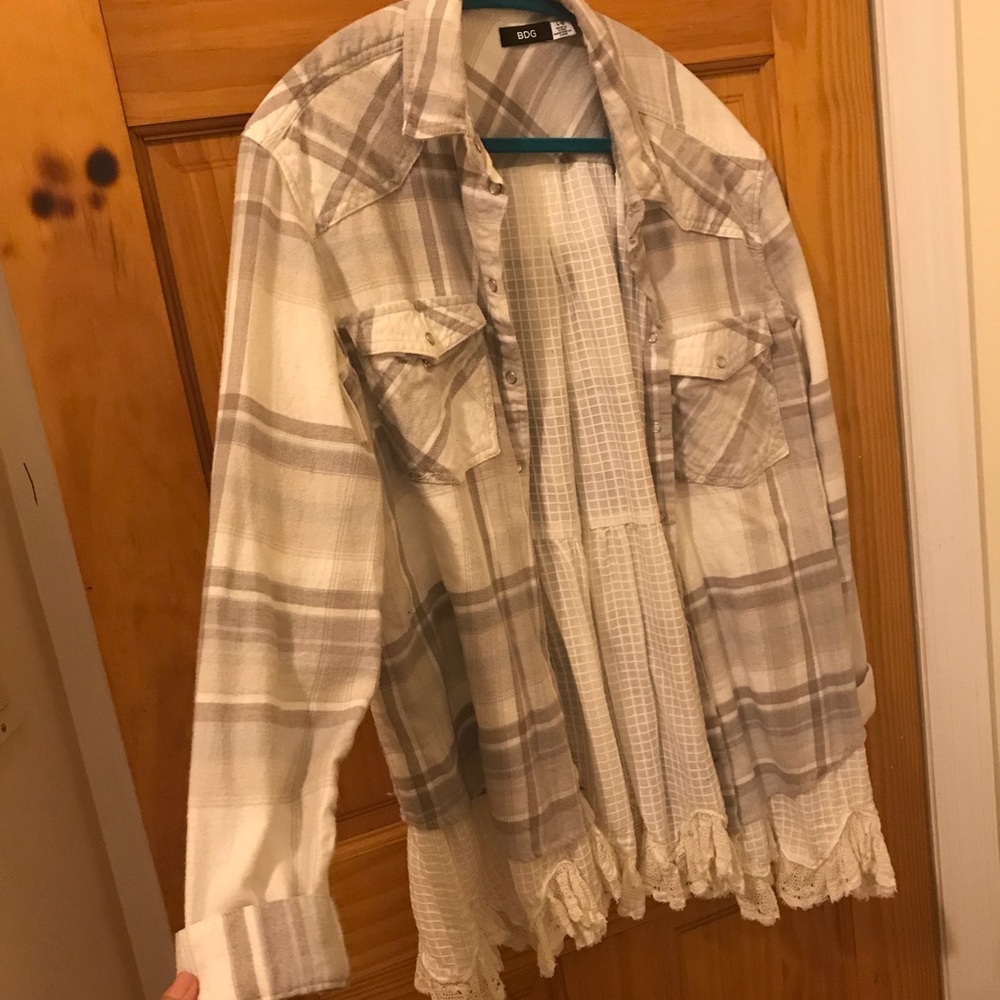 Urban Outfitters lace plaid flannel